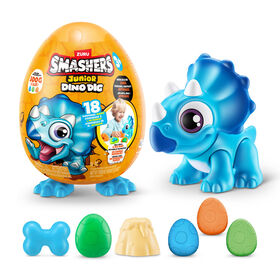 Smashers Junior Dino Dig Small Egg Triceratops (Blue)