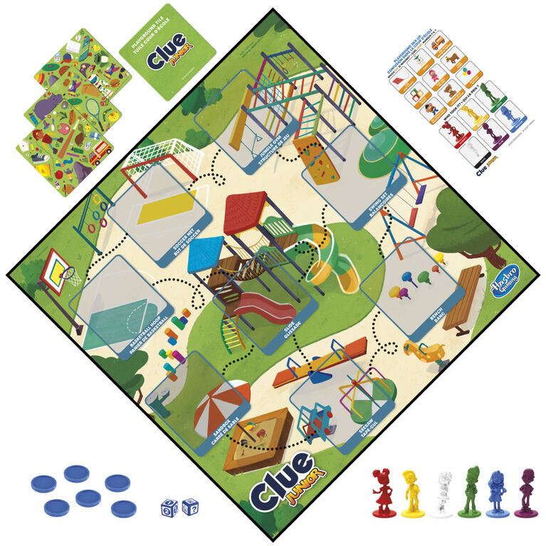 Clue Junior Game, 2-Sided Gameboard, 2 Games in 1, Clue Mystery Game for Younger Kids, Kids Board Games, Junior Games