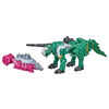 Power Rangers Dino Fury Pink Ankylo Hammer and Green Tiger Claw Zord, Zord Link Mix-and-Match Custom Build System