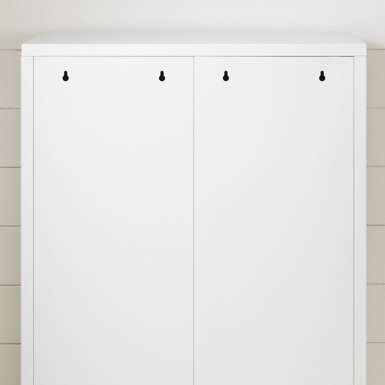 Crea Meuble de rangement avec 2 portes en métal Blanc solide