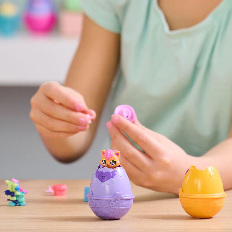 Hatchimals Alive, Pink & Yellow Egg Carton Toy with 6 Mini Figures in Self-Hatching Eggs, 11 Accessories