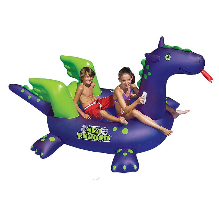 Dragon Gonflable Gris Matelas Et Bouee Equipement Plage Jardin Et Plein Air Gifi