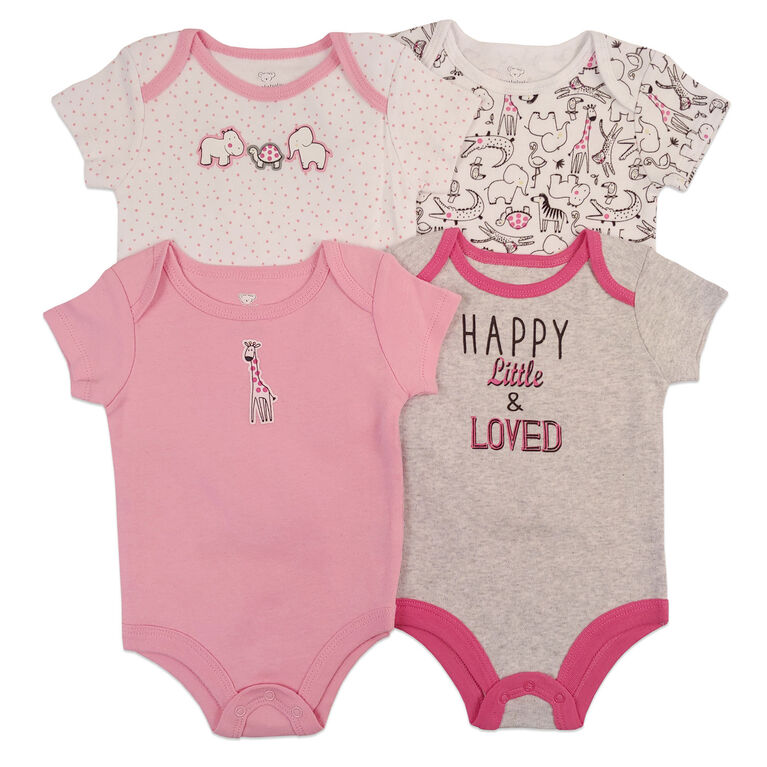 Koala Baby 4 Pack Bodysuit Pink Newborn Babies R Us Canada