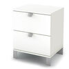Spark Table de chevet 2 tiroirs- Blanc solide