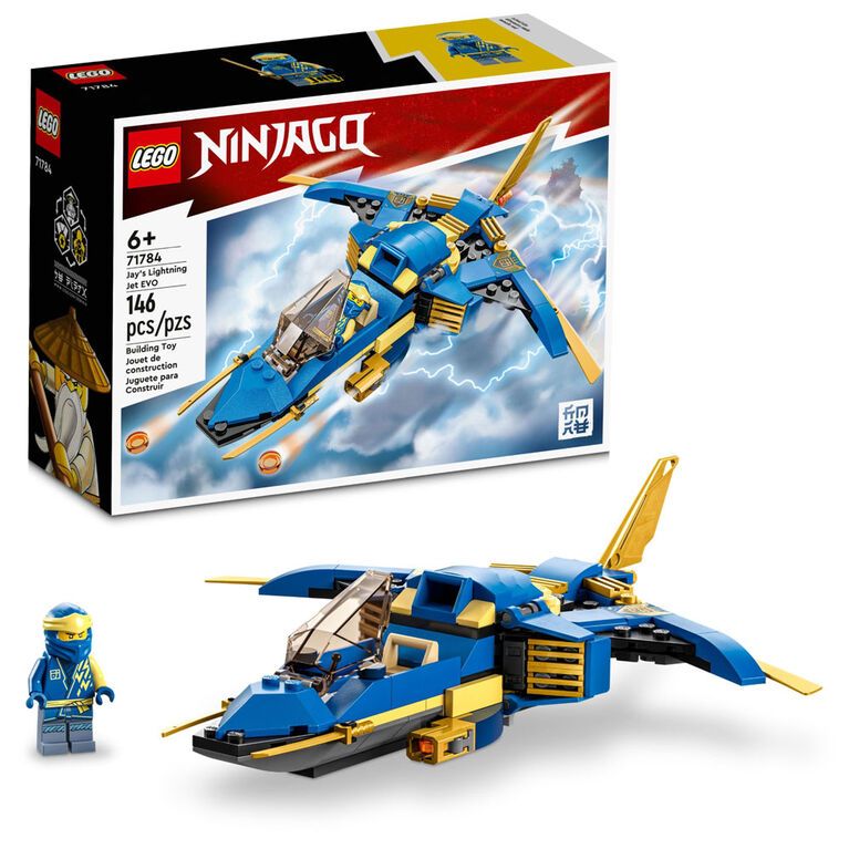 LEGO NINJAGO Jay's Lightning Jet EVO 71784 Building Toy Set (146 Pieces)