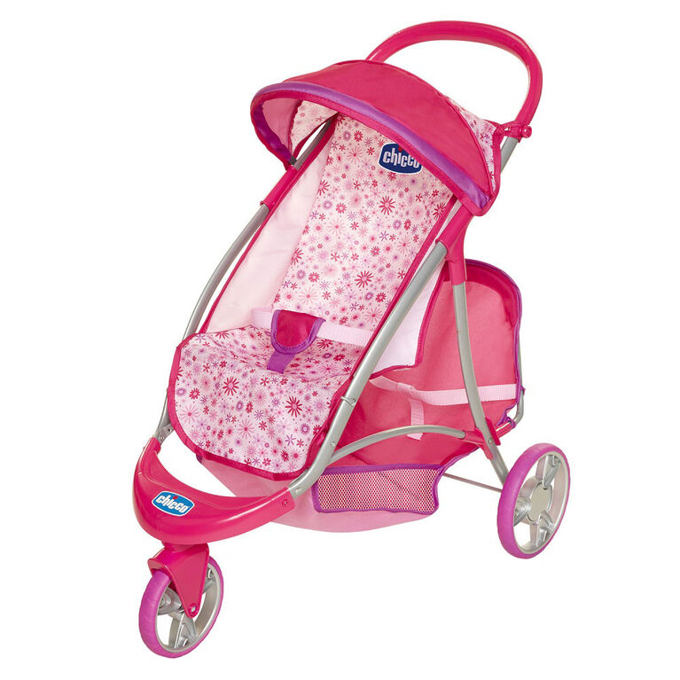 Chicco Junior Active Poussette à 3 roues | Poussette pour poupée en rose et  gris | Poussette pour bébé | Poupée pliable pour enfants | Jouet de jeu de