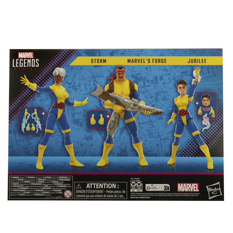 Hasbro Marvel Legends Series: Marvel's Forge, Storm, and Jubilee X-Men 60th Anniversary Marvel Action Figure Set, 6 inch action figures