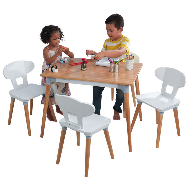 Mid-Century Kid Table/4 Chairs Set