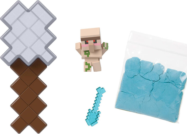 Minecraft Mini Mode Mining Action Figures with Reveal, Accessory & Moldable Sand (Characters May Vary)