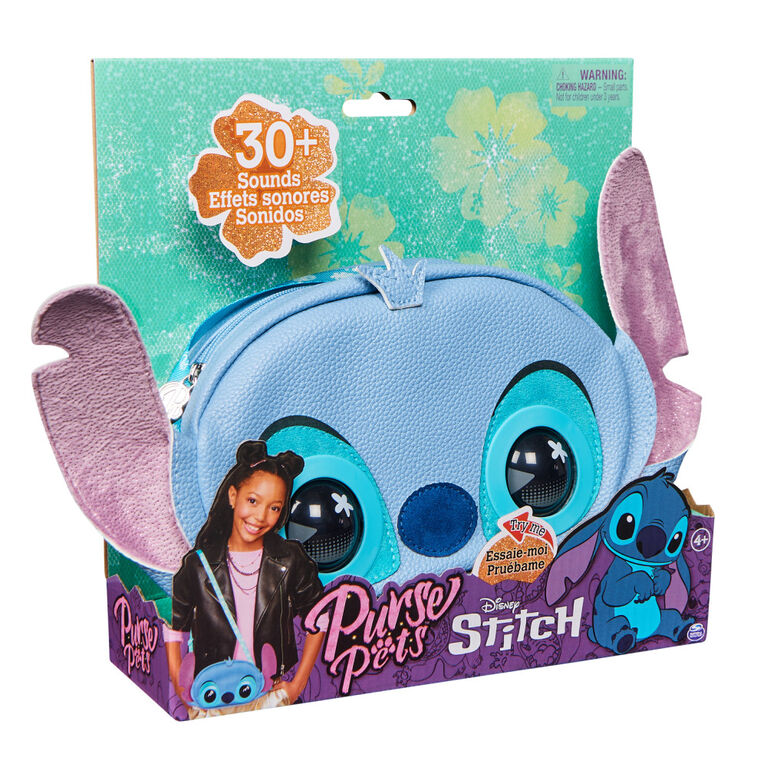Purse Pets, Disney Stitch Animal et sac à main interactif avec plus de 30 effets sonores et réactions, sac à bandoulière