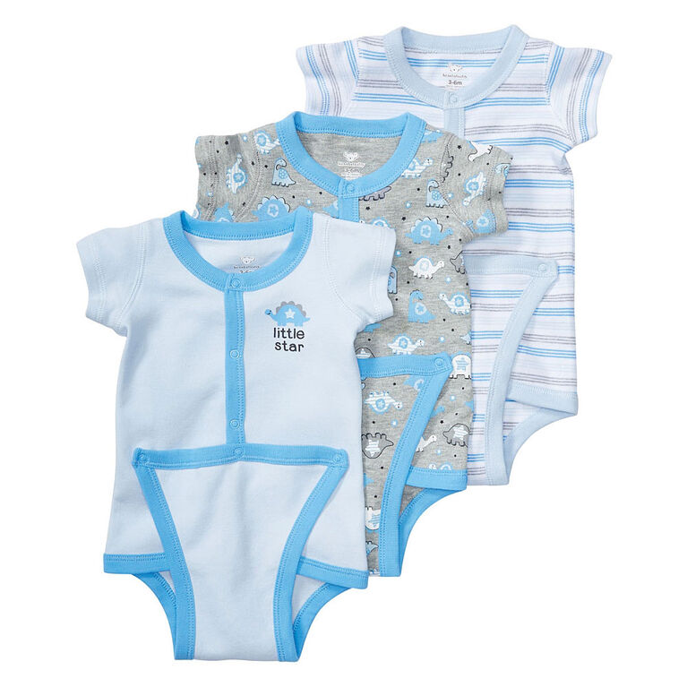 Koala Baby 3-Pack Diaper Shirt, Preemie - Blue