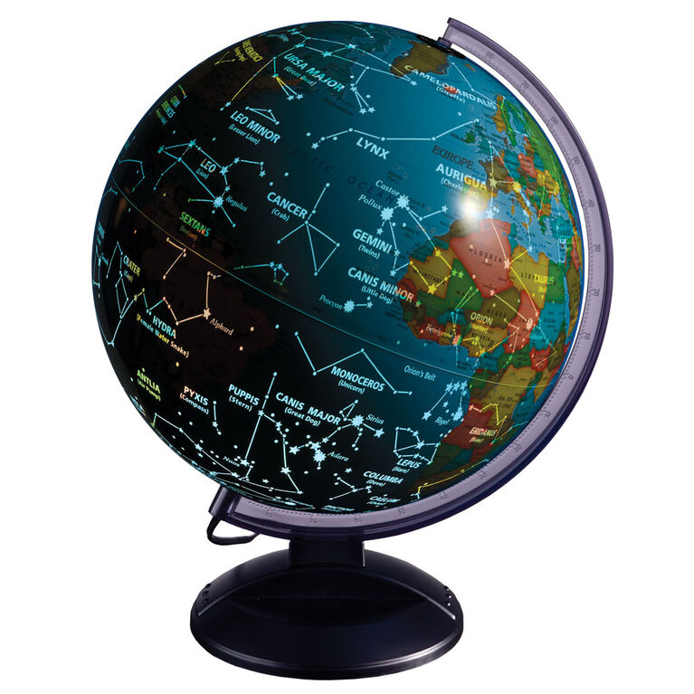 EduScience - Globe terrestre illuminé jour et nuit de 30 cm - Notre exclusivité