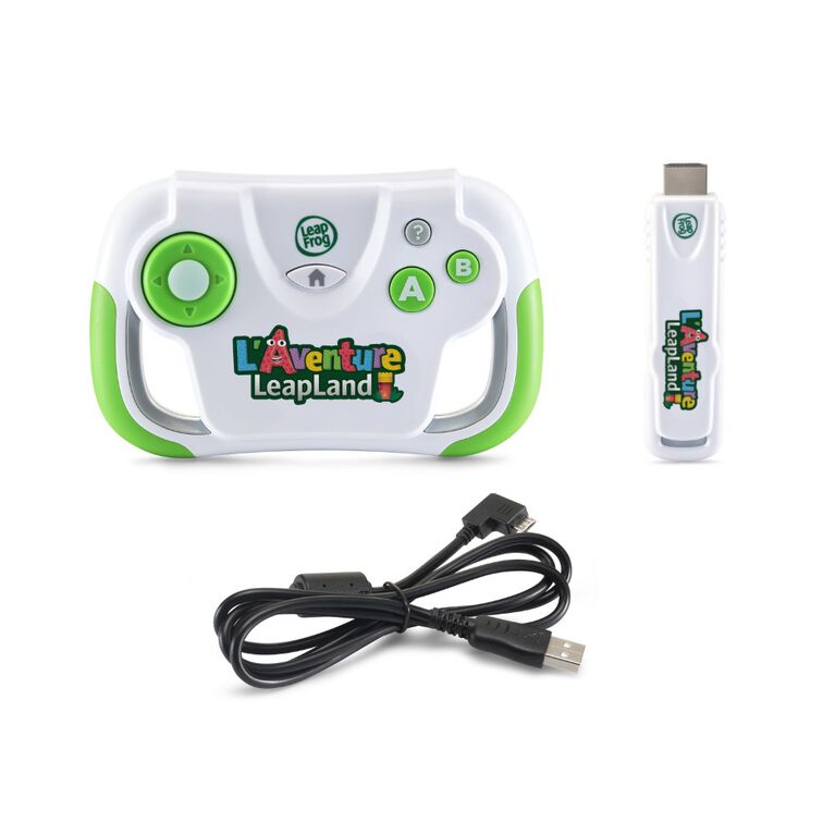 LeapFrog L'aventure LeapLand- Edition française, Jeu vidéo d'apprentissage pour téléviseur, contrôleur sans fil avec clé de jeu HDMI brancher