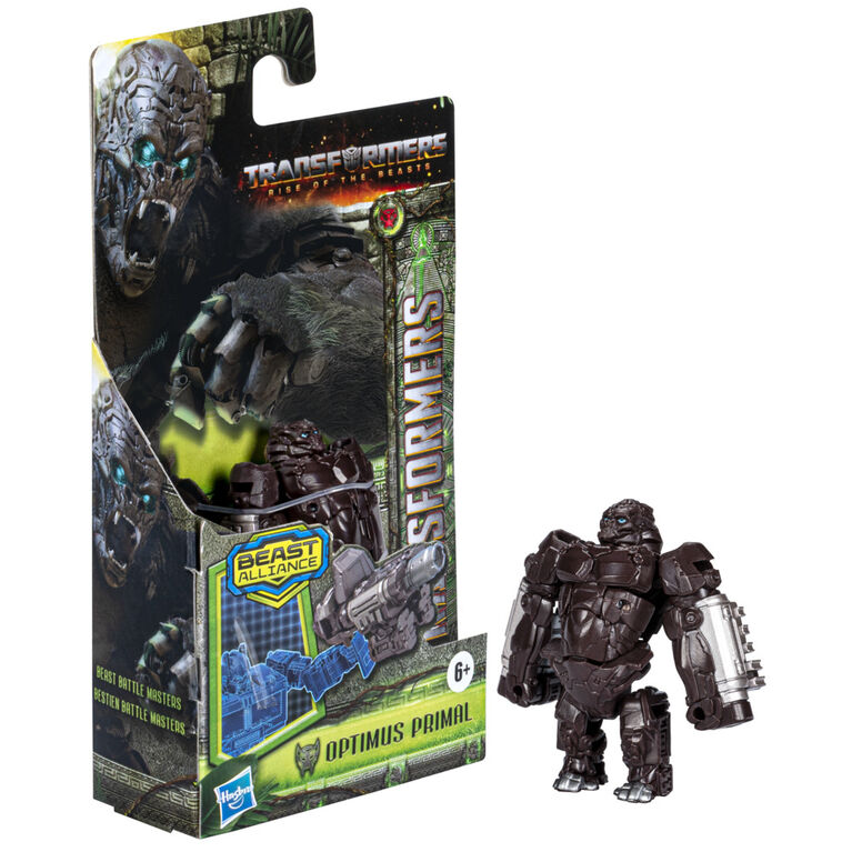 Transformers: Rise of the Beasts Movie, Beast Alliance, Beast Battle Masters Optimus Primal Action Figure, 3-inch