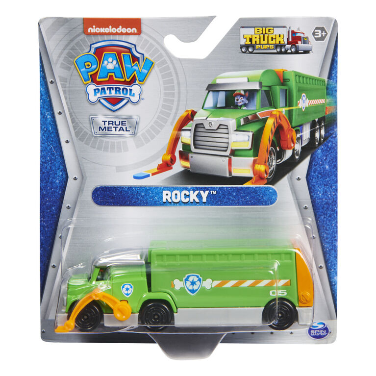 PAW Patrol, True Metal Rocky Collectible Die-Cast Toy Trucks, Big Truck Pups Series 1:55 Scale