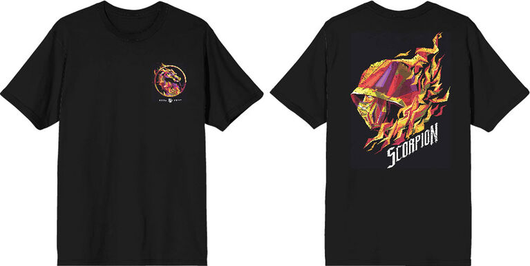 Mortal Kombat Logo Scorpion Big Face Mens Black T-Shirt 