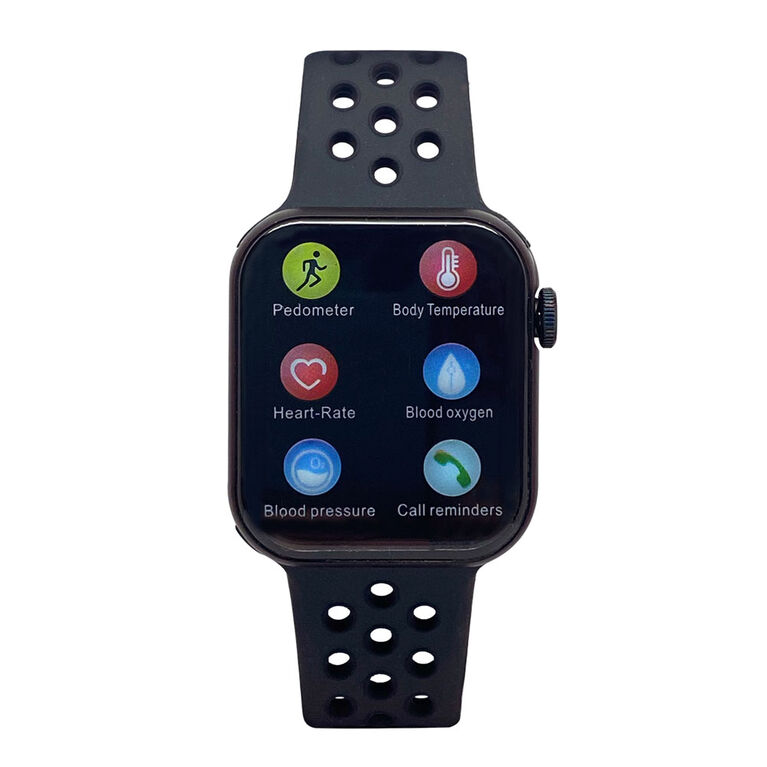 iTIME ELITE Health and Fitness Body Temperature Smartwatch with Heart Rate Monitor Black