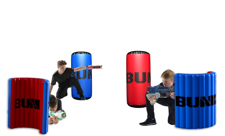 BUNKR Battlezones - Competition Pack - Red vs Blue - Inflatable Game Field - 4 Piece Set
