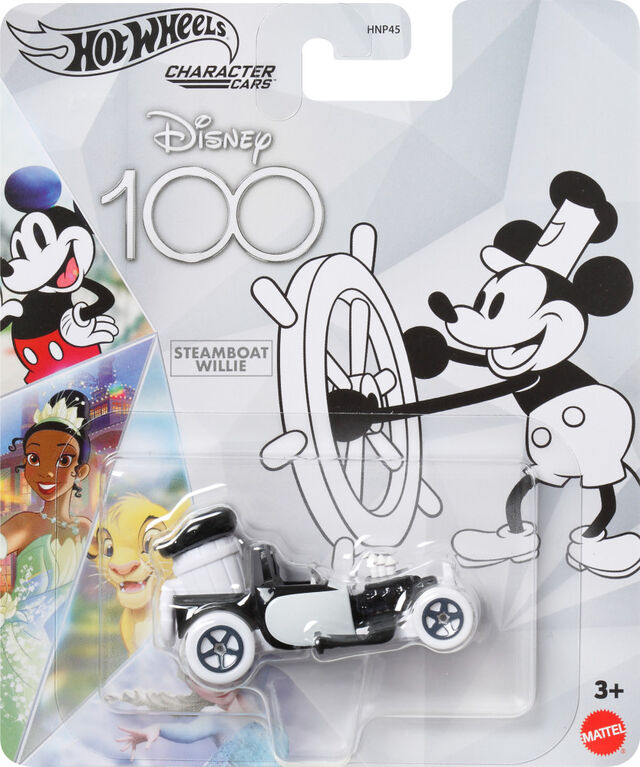 Hot Wheels Character Cars Disney 100 Steamboat Willie 1:64 Véhicule de collection