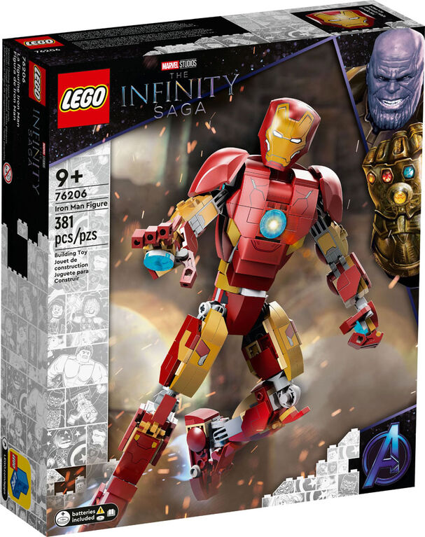 LEGO Marvel Iron Man : La figurine Iron Man 76206 Ensemble de construction (381 pièces)