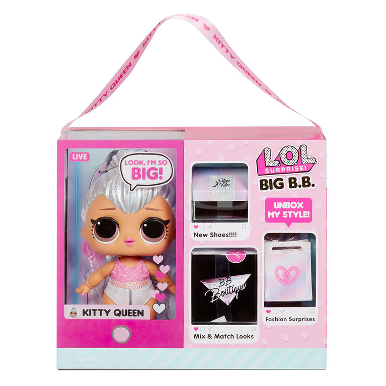 L O L Surprise Big B B Big Baby Kitty Queen 12 Large Doll Unbox Fashions Shoes Accessories Includes Playset Desk Chair And Backdrop Toys R Us Canada
