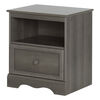 Savannah 1-Drawer Nightstand - End Table with Storage- Gray Maple
