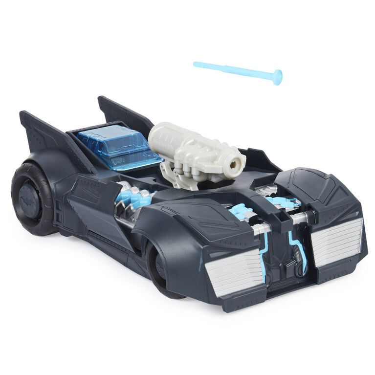 BATMAN, Véhicule transformable 2-en-1 Batmobile et Batbateau, à utiliser avec les figurines articulées BATMAN de 10 cm - Le style peut varier