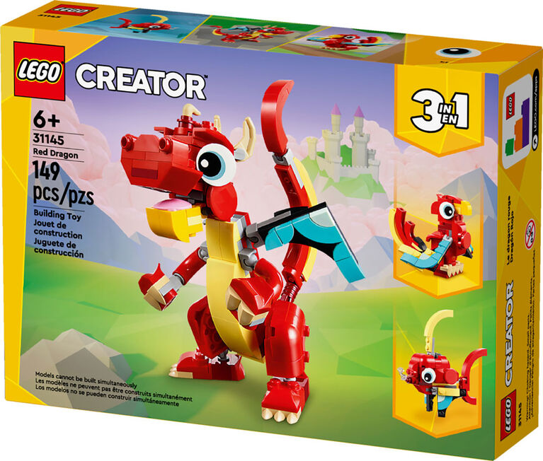 LEGO Creator 3 in 1 Red Dragon 3 in 1 Animal Toy Set 31145 6470618