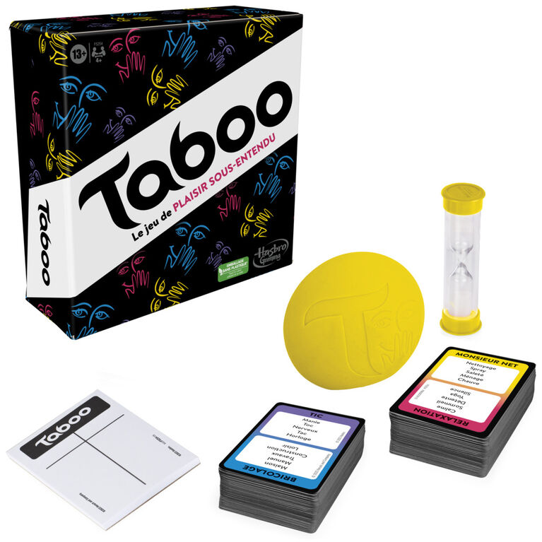 Jeu Taboo classique, jeu de mots à deviner, jeu de groupe pour ados et adultes, jeu de société pour 4 joueurs et plus - Édition française