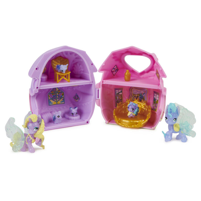 Hatchimals CollEGGtibles, Rainbow-cation Family Hatchy Home Playset with 3 Characters and up to 3 Surprise Babies (Style May Vary)
