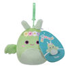 Squishmallows Clip-On 3.5" - Tove the Mint Green Mothman with Flower Crown and Fuzzy Belly