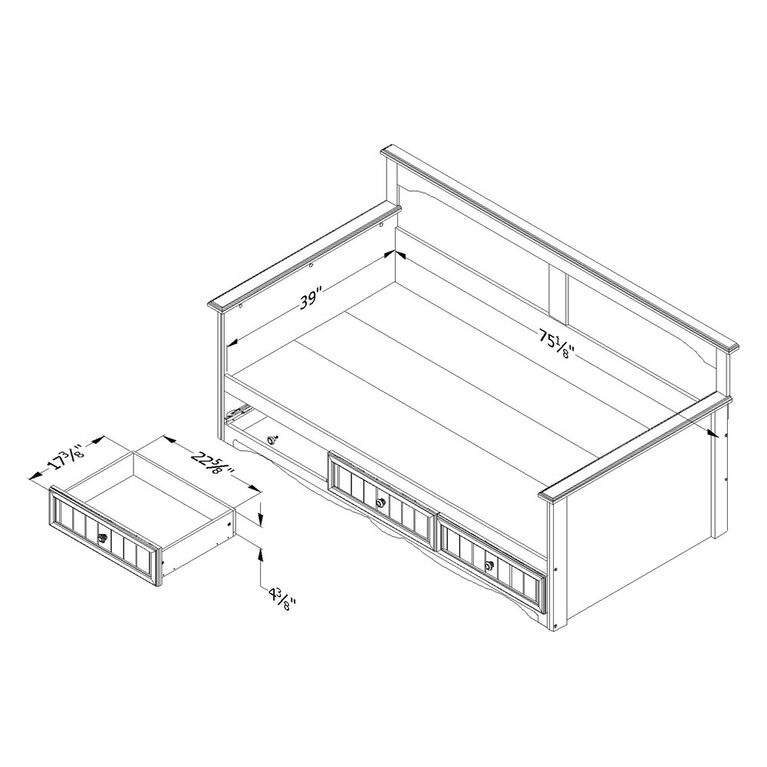 South Shore, Daybed with Storage - Pure White