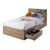 Fynn Mates Bed with 3 Drawers- Rustic Oak