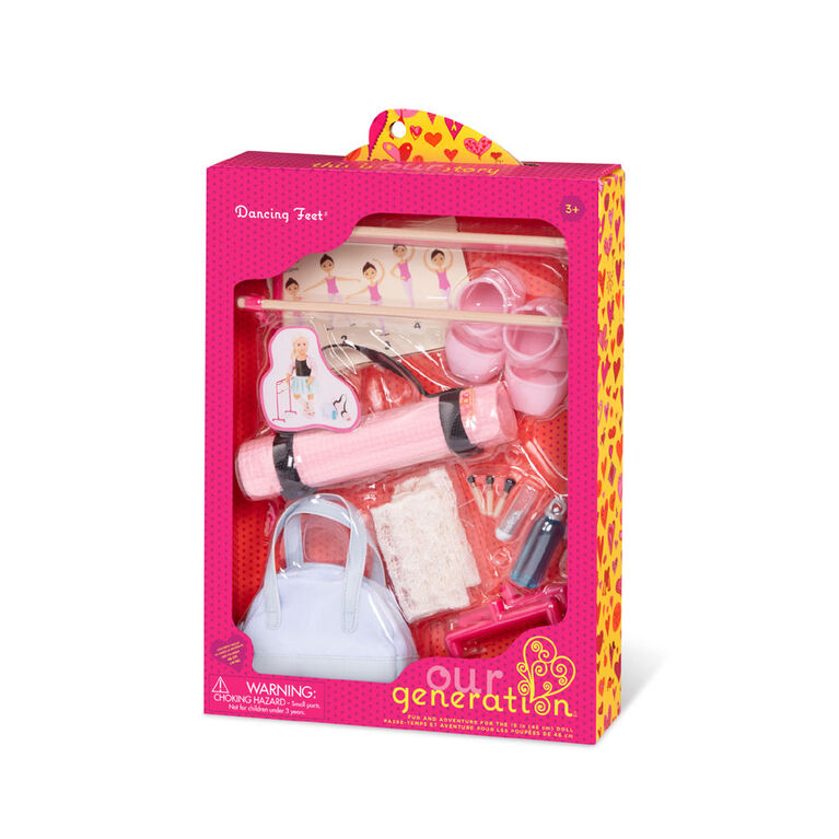 Our Generation, Dancing Feet, Ballet Accessory Set for 18-inch Dolls