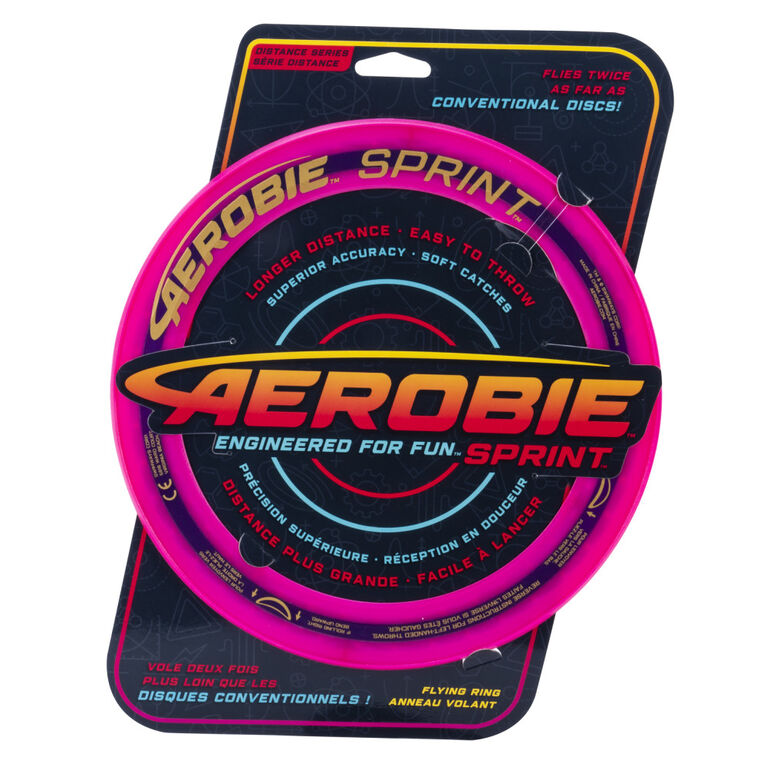 Aerobie Sprint Ring Outdoor Flying Disc - 10 Inches - Magenta
