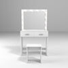 White Vanity with Mirror 140cm and Stool 43cm