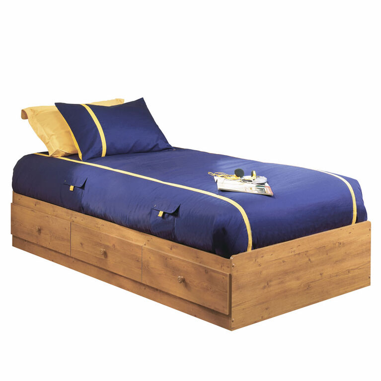 Little Treasures Mate's Platform Storage Bed with 3 Drawers- Country Pine