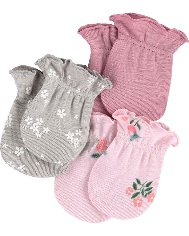 Carter's 3-Pack Mittens Multi-Color - 0-3 Months