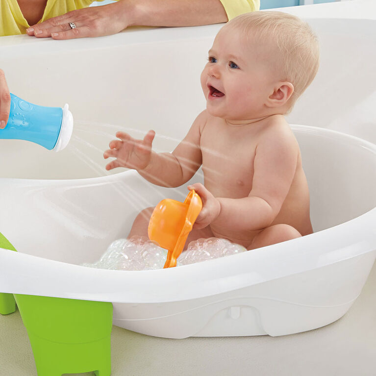 Fisher-Price 4-in-1 Sling 'n Seat Tub Baby to Toddler Bath with 2 Toys, Pacific Pebble