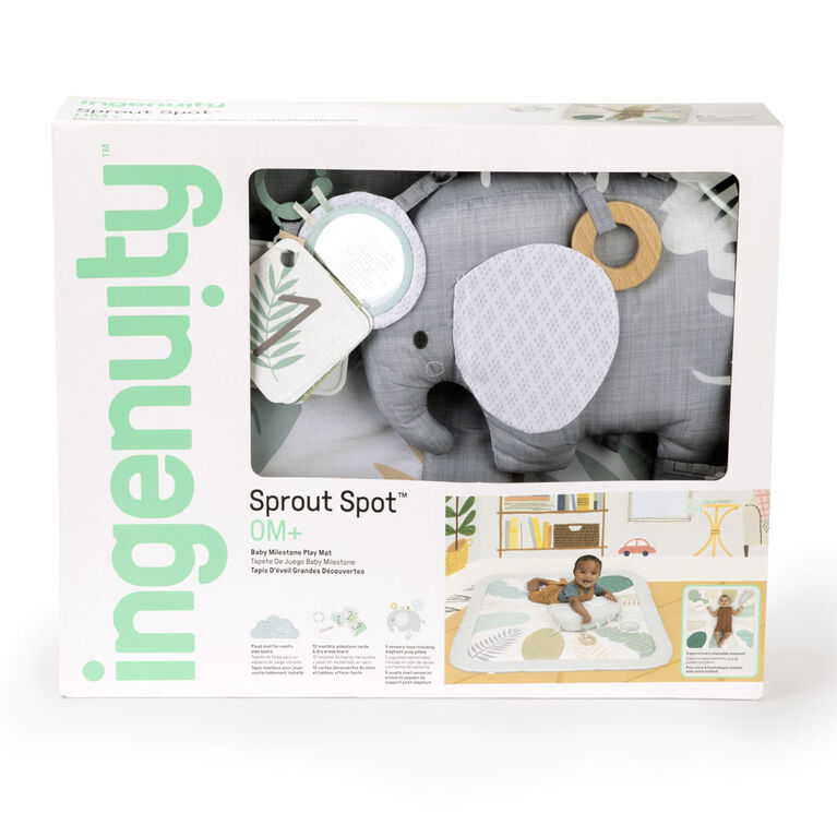 Ingenuity Tapis de jeu Sprout Spot Baby Milestone