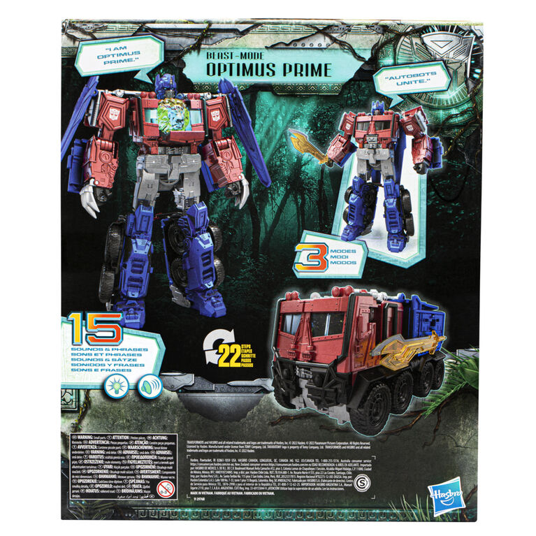 Transformers Toys Transformers: Rise of the Beasts Movie, Beast-Mode Optimus Prime Action Figure, 10-inch - English Edition