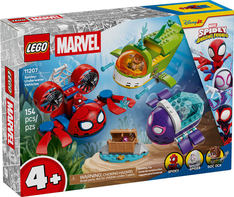 LEGO Marvel Spidey et ses amis extraordinaires Spidey : Les V&eacute;hicules Sous-Marins, Jouet de Construction de Superh&eacute;ros 11207