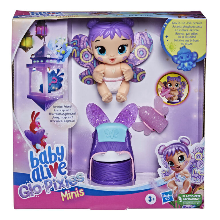 Baby Alive GloPixies Minis Doll, Plum Rainbow