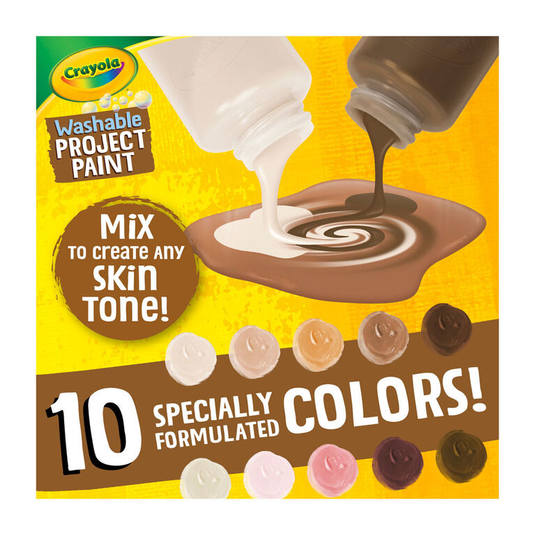 Peintures lavables Couleurs du monde Crayola, jeu de 10
