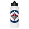 NHL Winnipeg Jets 1L white Tallboy water bottle with black membrane lid
