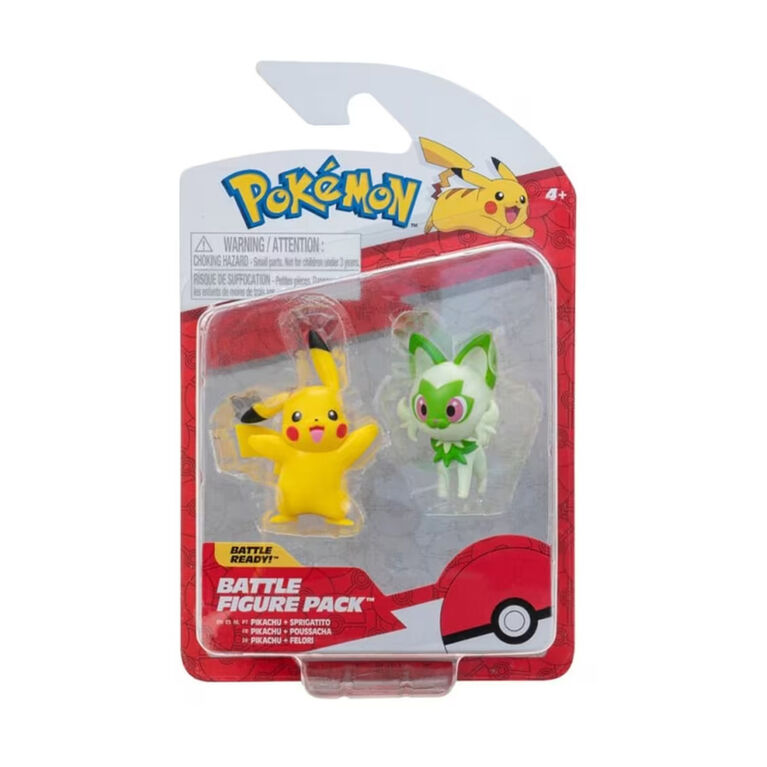 Pokémon - Figurine de combat, paquet de 2 - Pikachu & Sprigatito