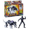 Marvel Mech Strike Mechasaurs 4 Inch Black Panther with Sabre Claw Mechasaur Action Figures, Super Hero Toys