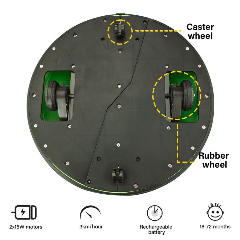 Voltz Toys Round Bumper 360 Rotation with Remote, Green
