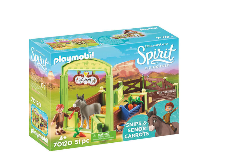Playmobil Spirit Snips & Señor Carrots with Horse Stall
