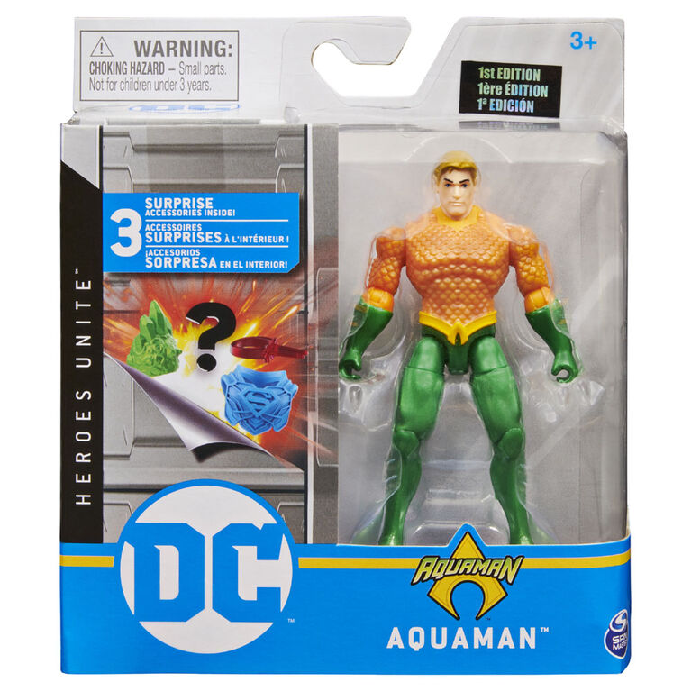 DC Comics, Figurine articul&eacute;e AQUAMAN de 10 cm avec 3 accessoires myst&egrave;re, Adventure 1